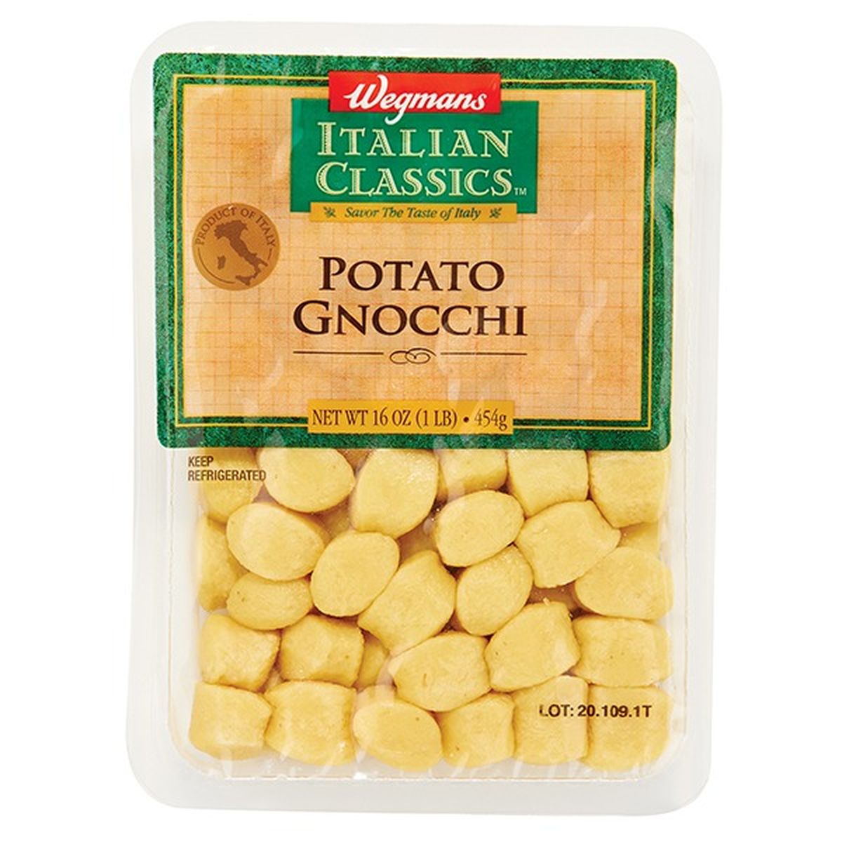 Calories in Wegmans Italian Classics Pasta, Gnocchi, Potato