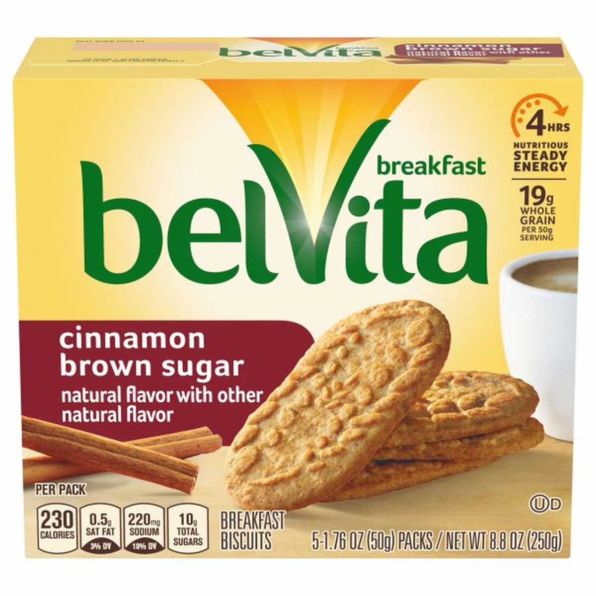 Calories in belVita Breakfast Biscuits, Cinnamon Brown Sugar