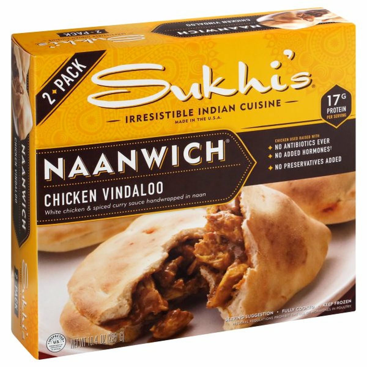 Calories in Sukhi's Naanwich, Chicken Vindaloo, 2 Pack