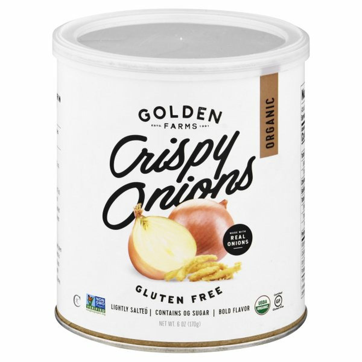 Calories in Golden Farms Organic Onions, Crispy