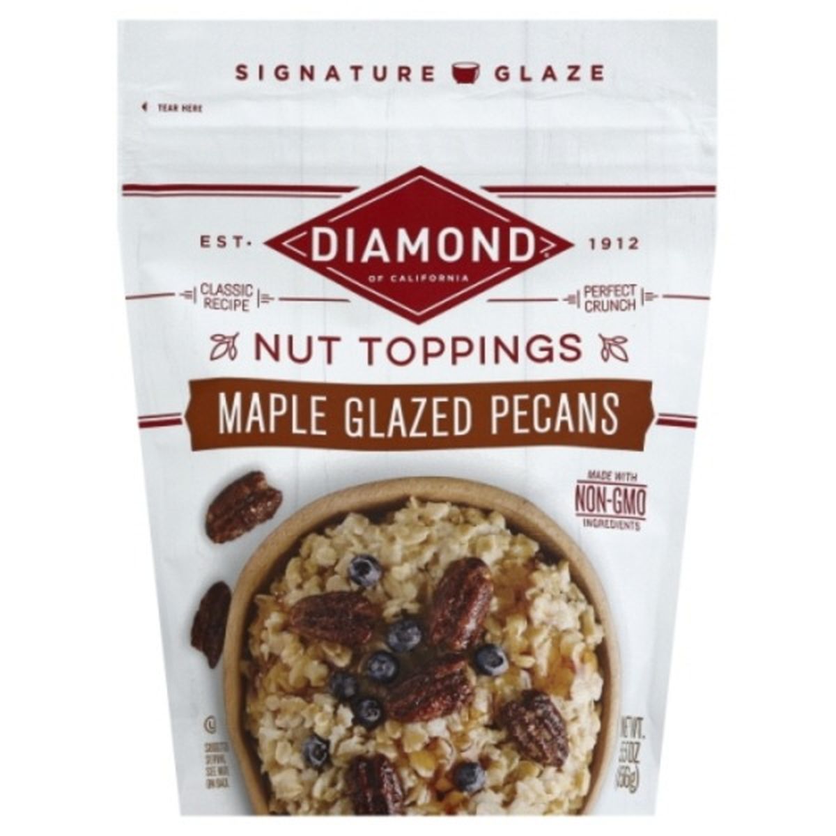 Calories in Diamond of California Signature Glaze Nut Toppings, Pecans, Maple Glazed