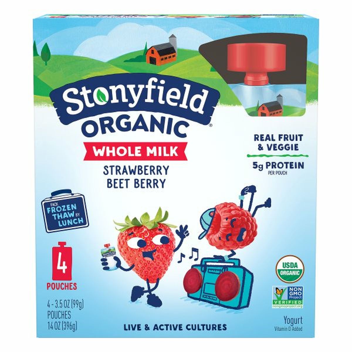 Calories in Stonyfield Organic Yogurt, Whole Milk, Organic, Strawberry Beet Berry