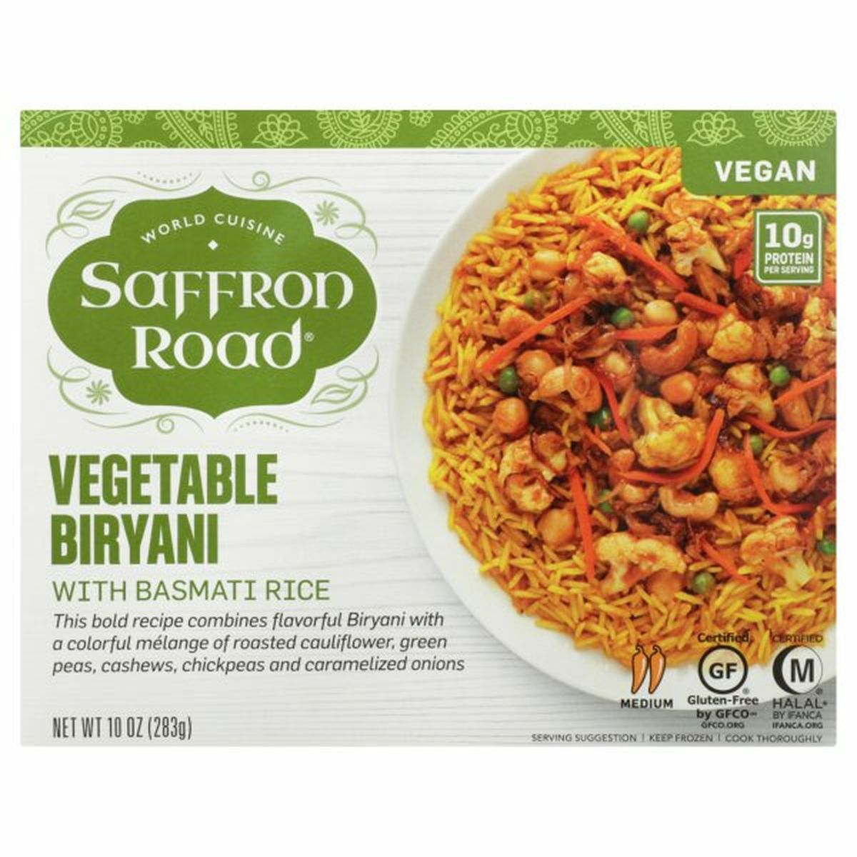 Calories in Saffron Road Vegetable Biryani, with Basmati Rice, Medium