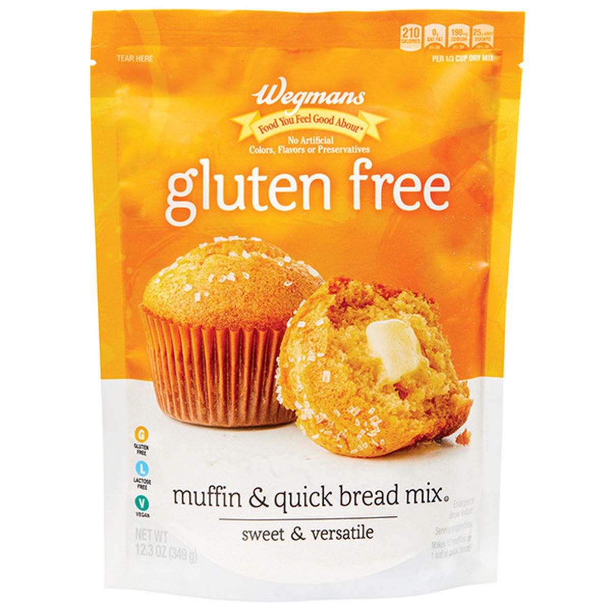 Calories in Wegmans Gluten Free Muffin & Quick Bread Mix