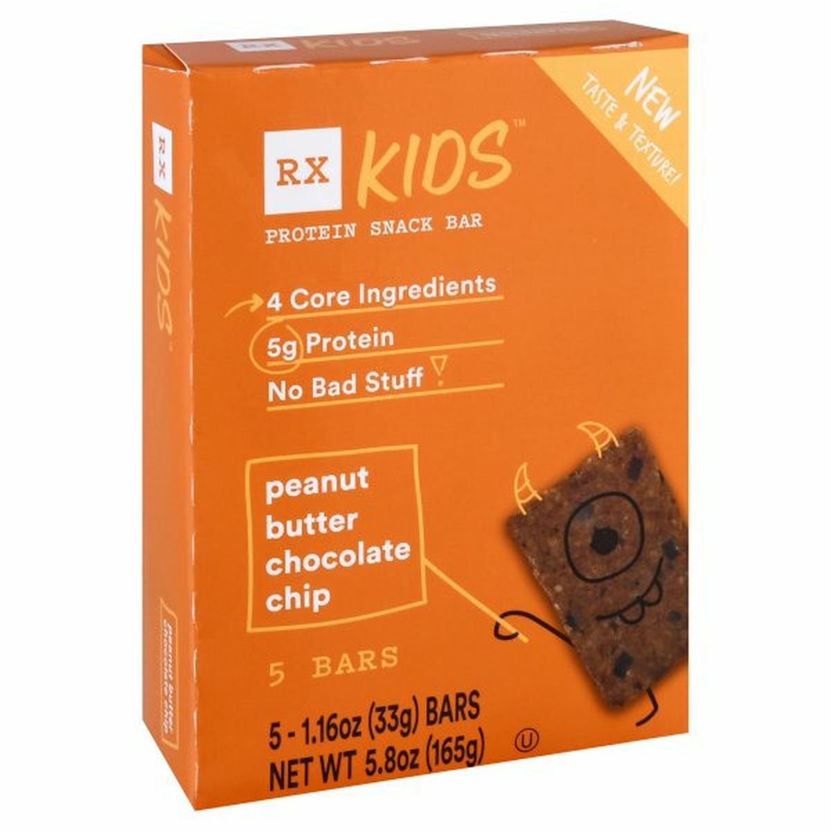 Calories in RXBAR RX Kids Protein Snack Bar, Peanut Butter Chocolate Chip