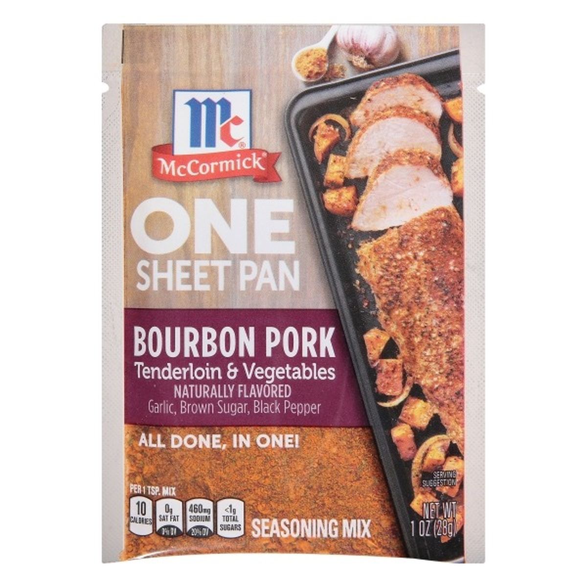 Calories in McCormicks  One Sheet Pan Seasoning Mix, Bourbon Pork Tenderloin & Vegetables