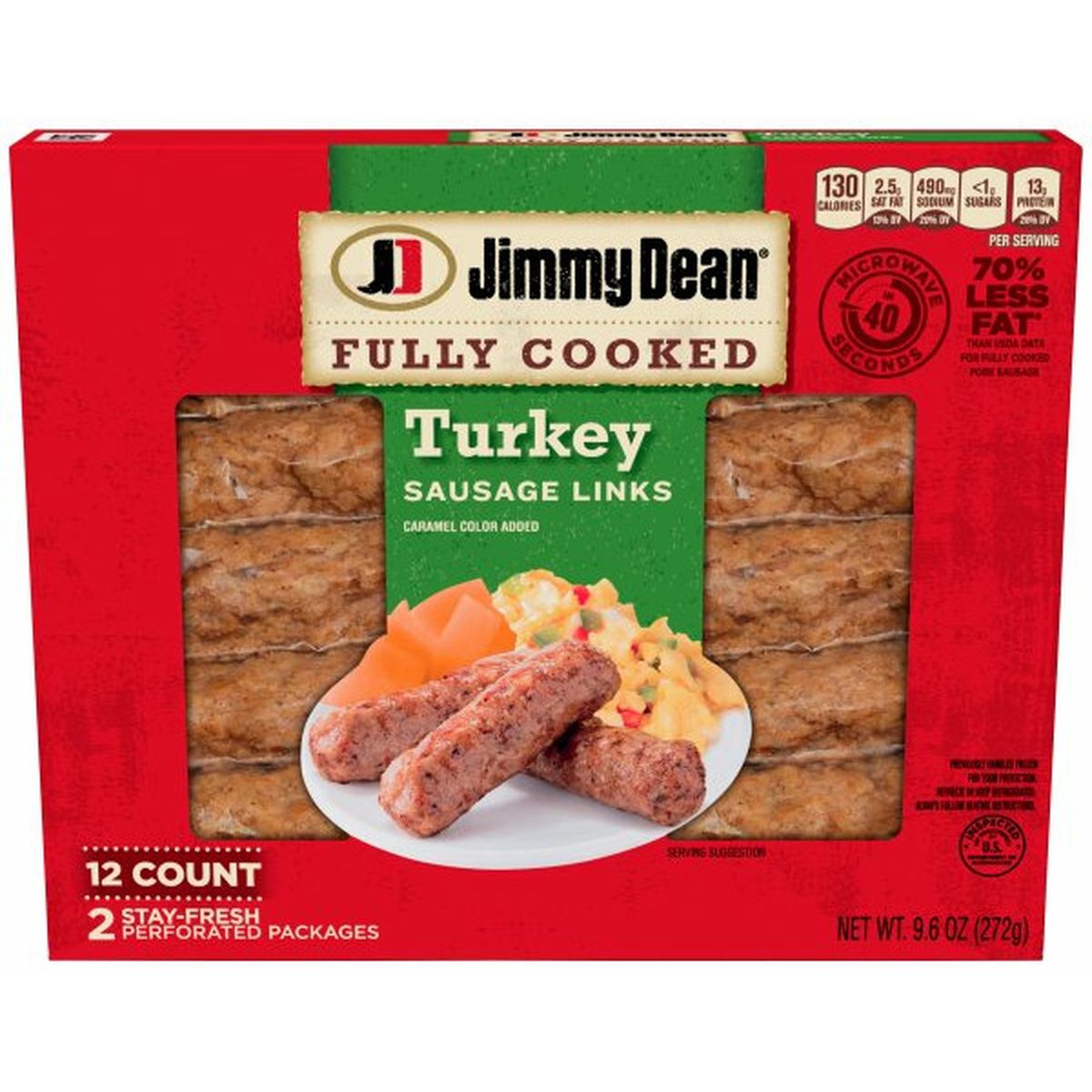 Calories in Jimmy Dean Fully Cooked Breakfast Turkey Sausage Links