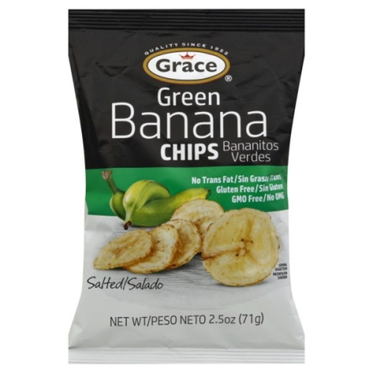 Calories in Grace Chips, Salted, Green Banana
