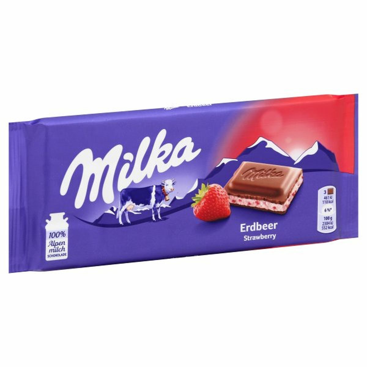 Calories in Milka Chocolate, Strawberry