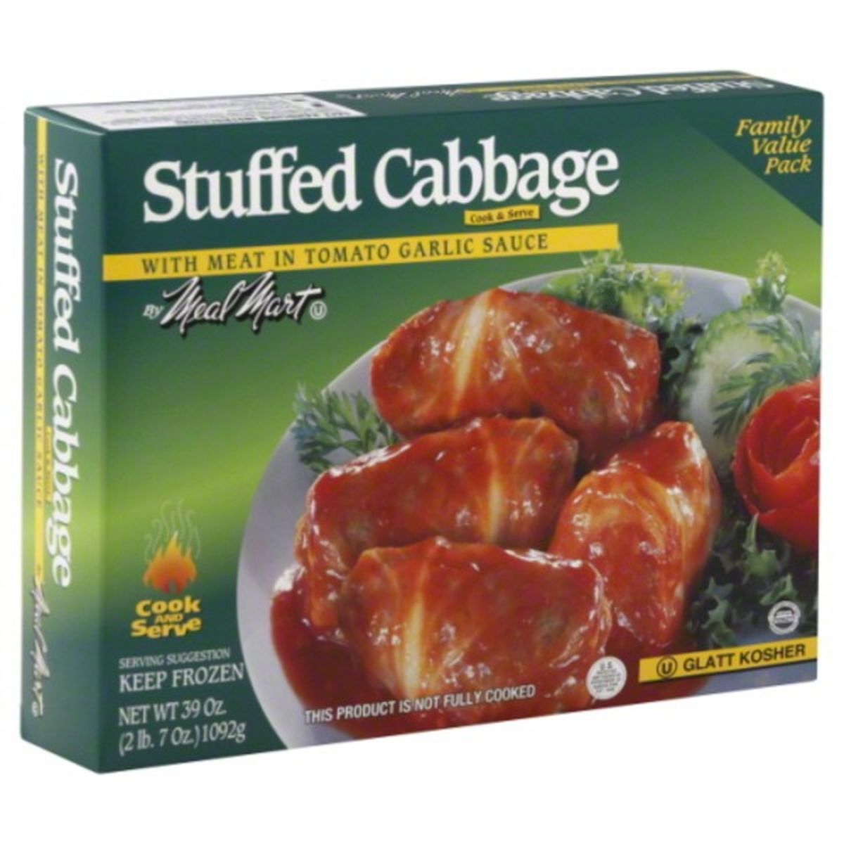 Calories in Meal Mar Stuffed Cabbage, with Meat in Tomato Garlic Sauce, Family Value Pack