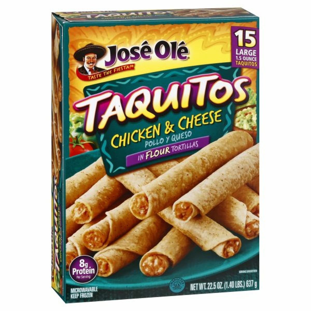 Calories in JosÃ© OlÃ© Taquitos, Chicken & Cheese