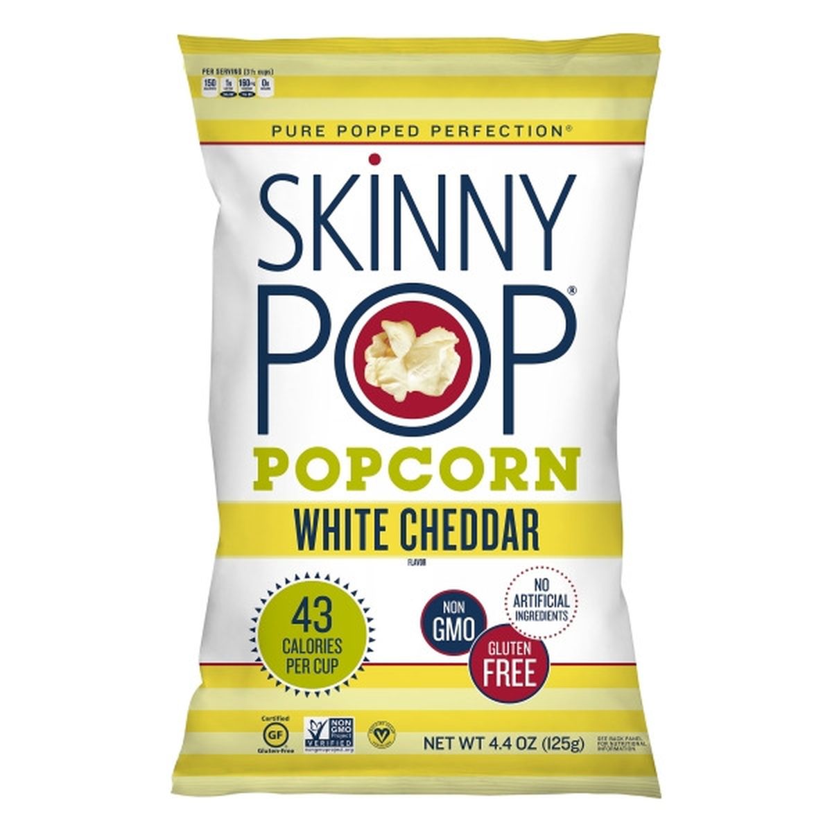 Calories in SkinnyPop Popcorn, White Cheddar