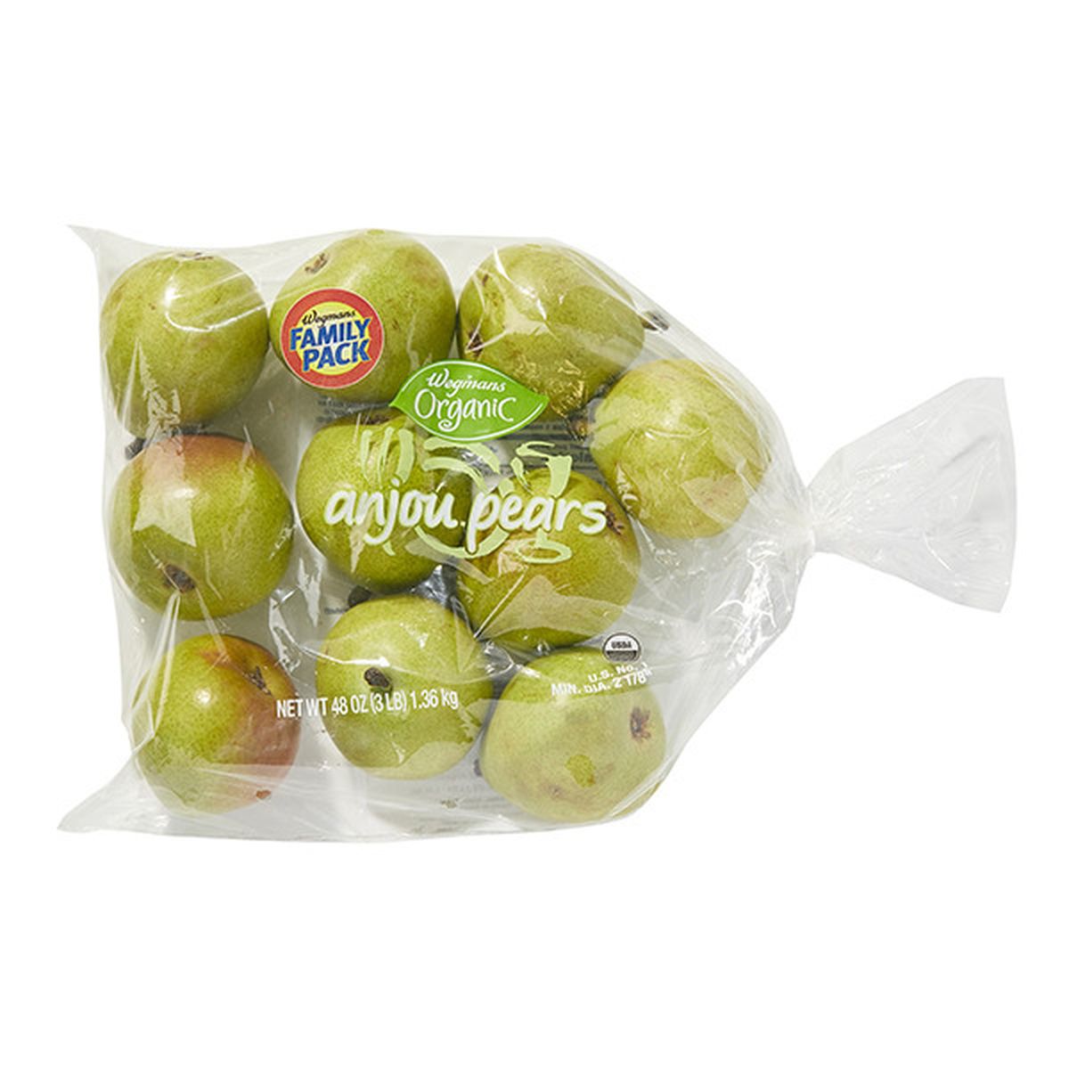 Calories in Wegmans Organic Anjou Pears, FAMILY PACK
