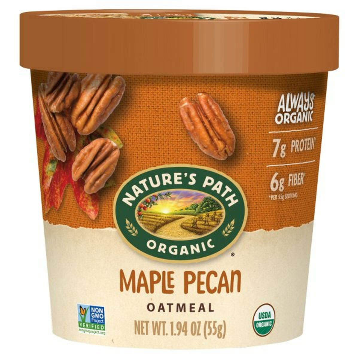 Calories in Nature's Path Oatmeal, Maple Pecan