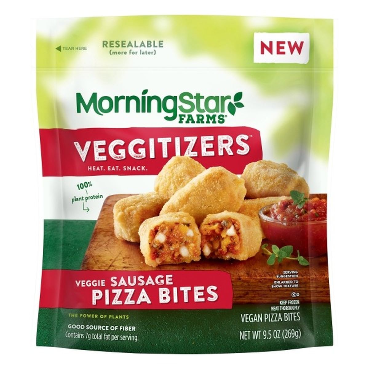 Calories in Morning Star Farms Veggitizers Veggie Pizza Bites, Sausage