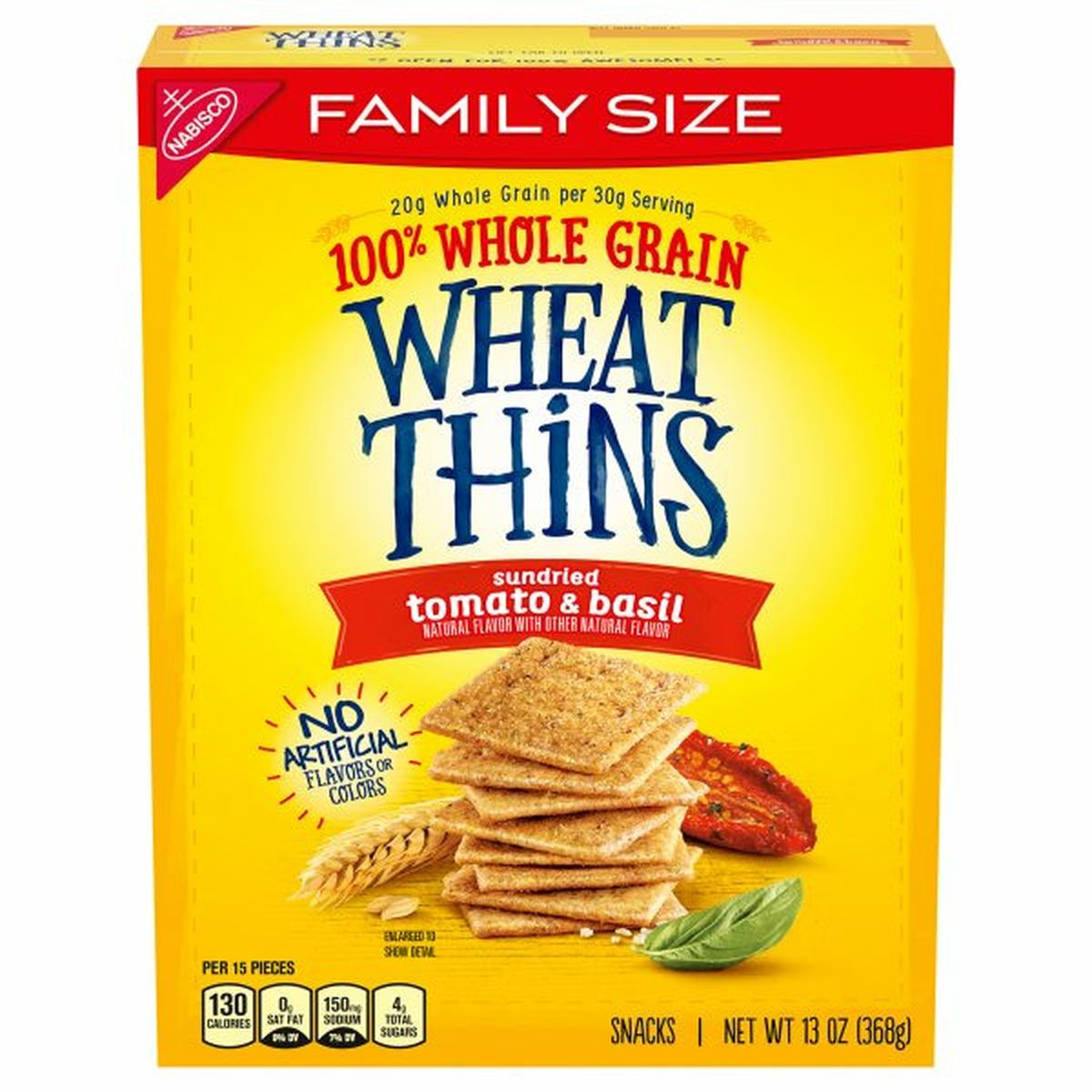 Calories in Wheat Thins Snacks, Sundried Tomato & Basil, Family Size