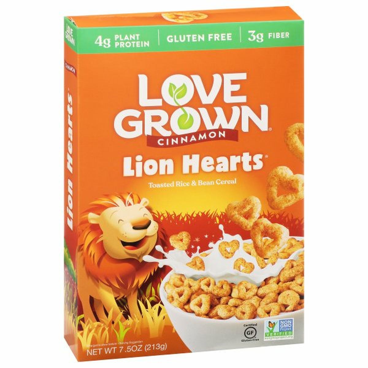 Calories in Love Grown Cereal, Cinnamon, Lion Hearts