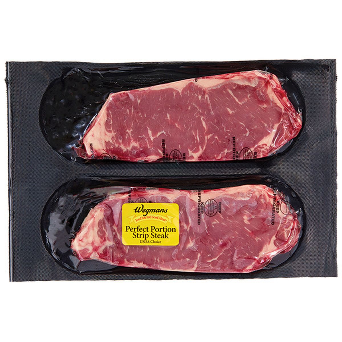 Calories in Wegmans Choice Perfect Portion Strip Steak