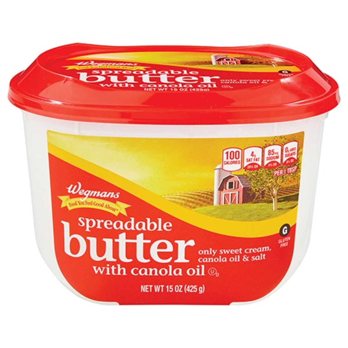 Calories in Wegmans Spreadable Butter with Canola Oil