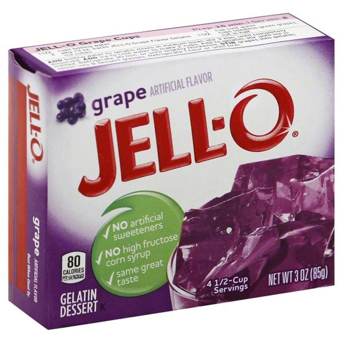 Calories in Jell-O Gelatin Dessert, Grape