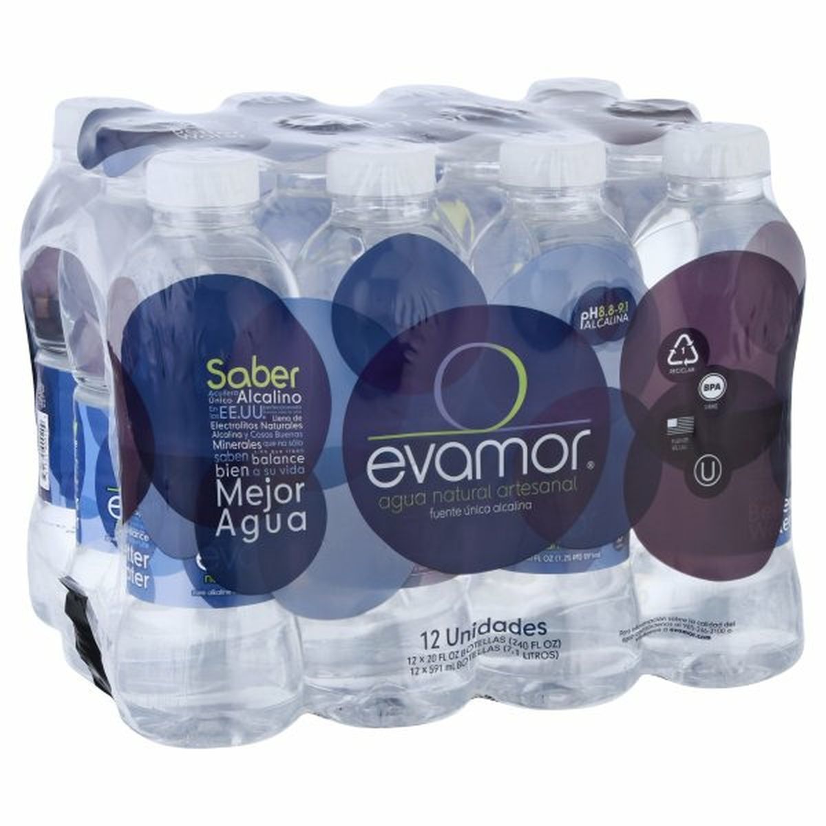 Calories in Evamor Artesian Water, Natural