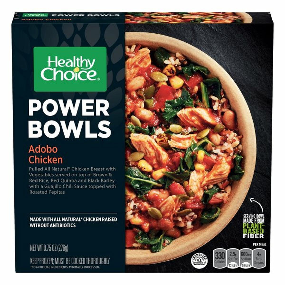 Calories in Healthy Choice Power Bowls, Adobo Chicken
