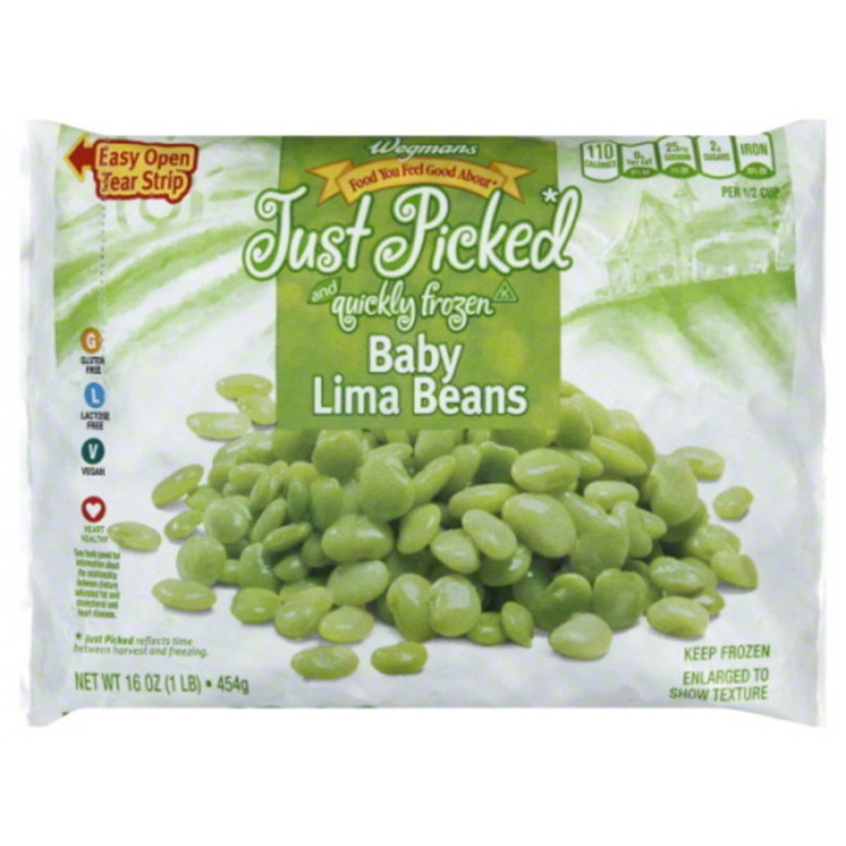 Calories in Wegmans Frozen Baby Lima Beans