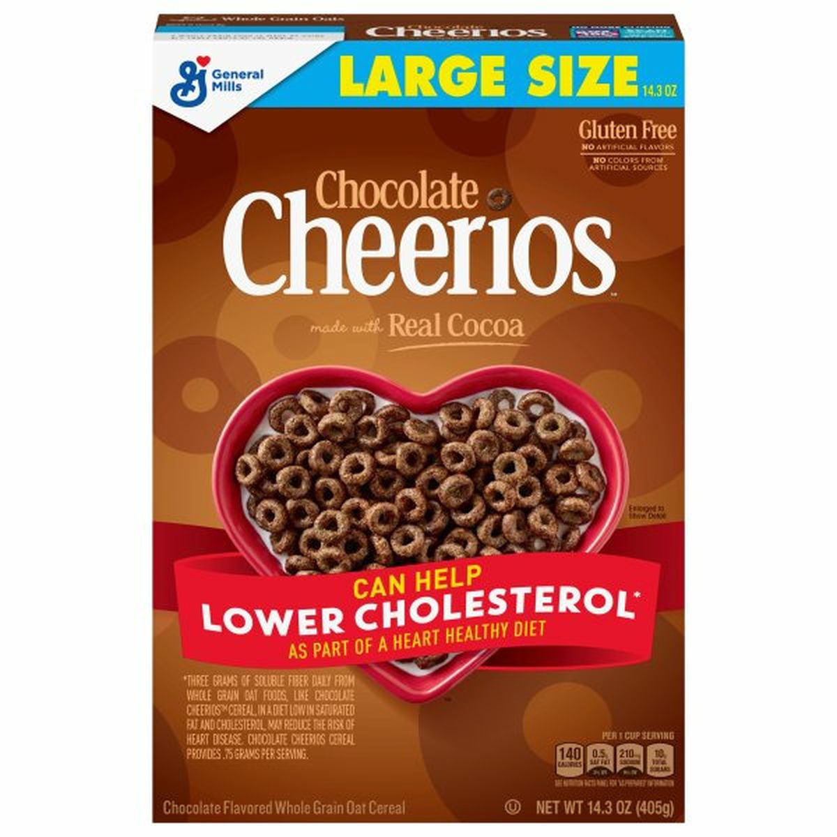 Calories in Cheerios Cereal, Chocolate, Large Size