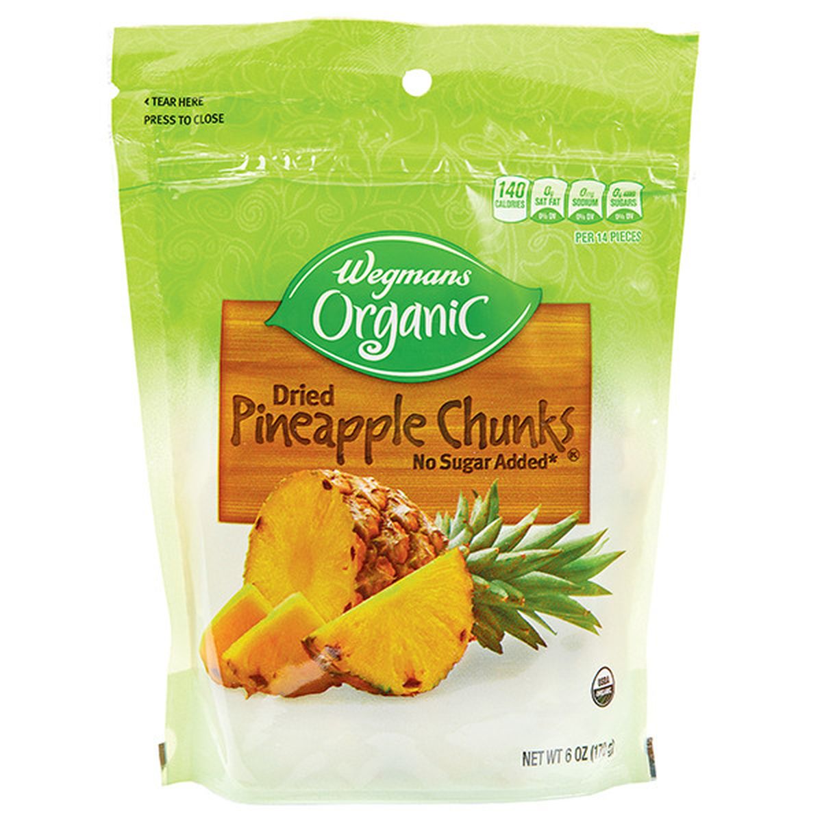 Calories in Wegmans Organic Dried Pineapple Chunks