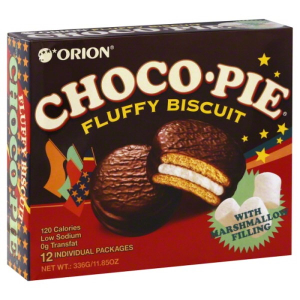 Calories in Orion Choco Pie Biscuit, Fluffy, with Marshmallow Filling