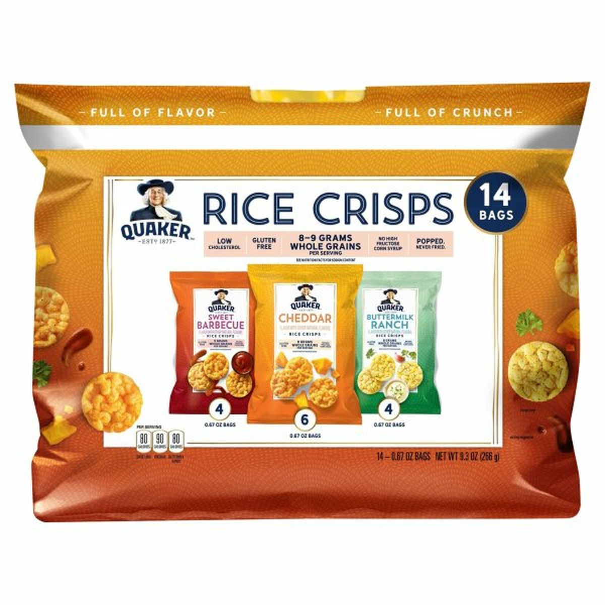 Calories in Quaker Rice Crisps Rice Cakes, Variety