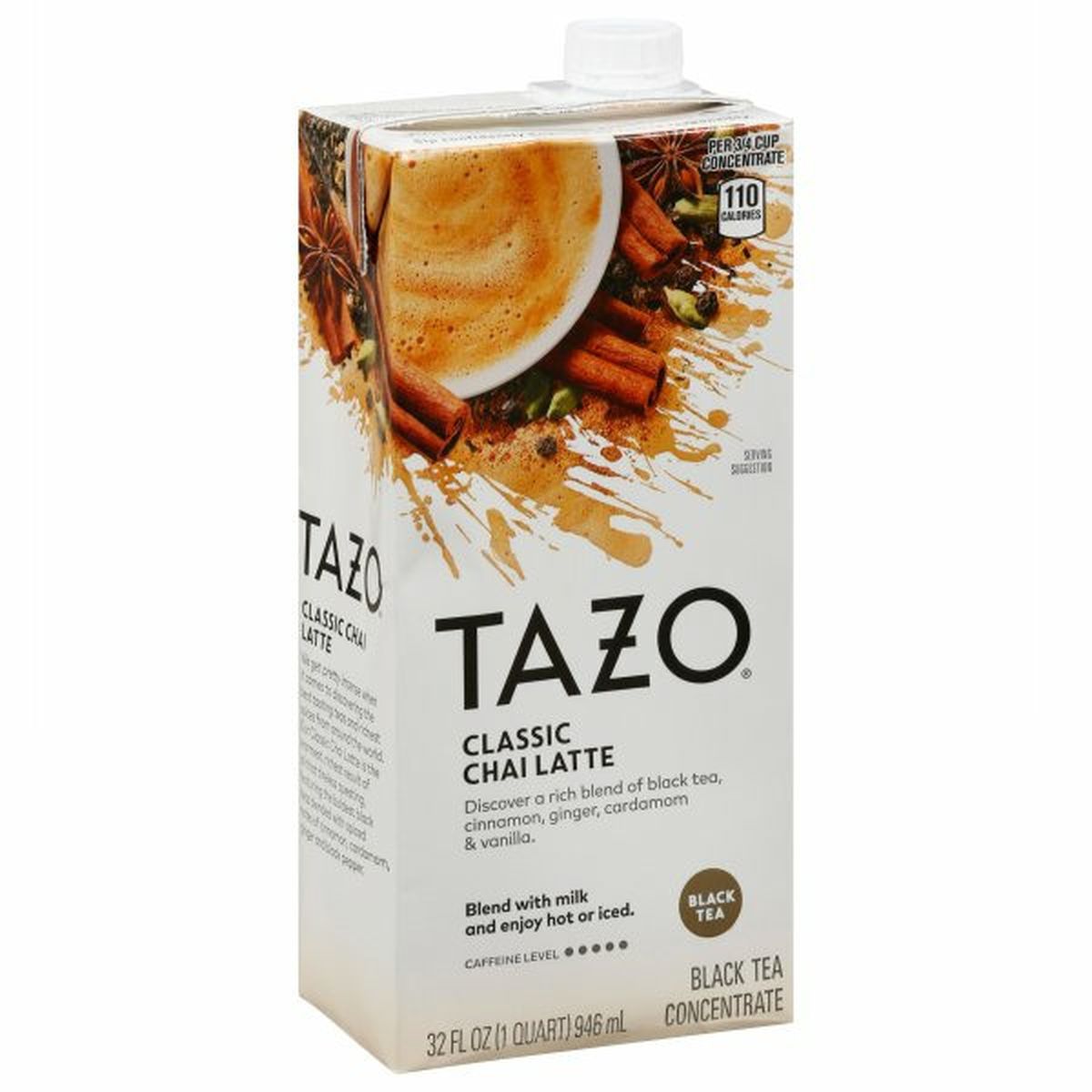 Calories in Tazo Tea Black Tea Concentrate, Classic Chai Latte