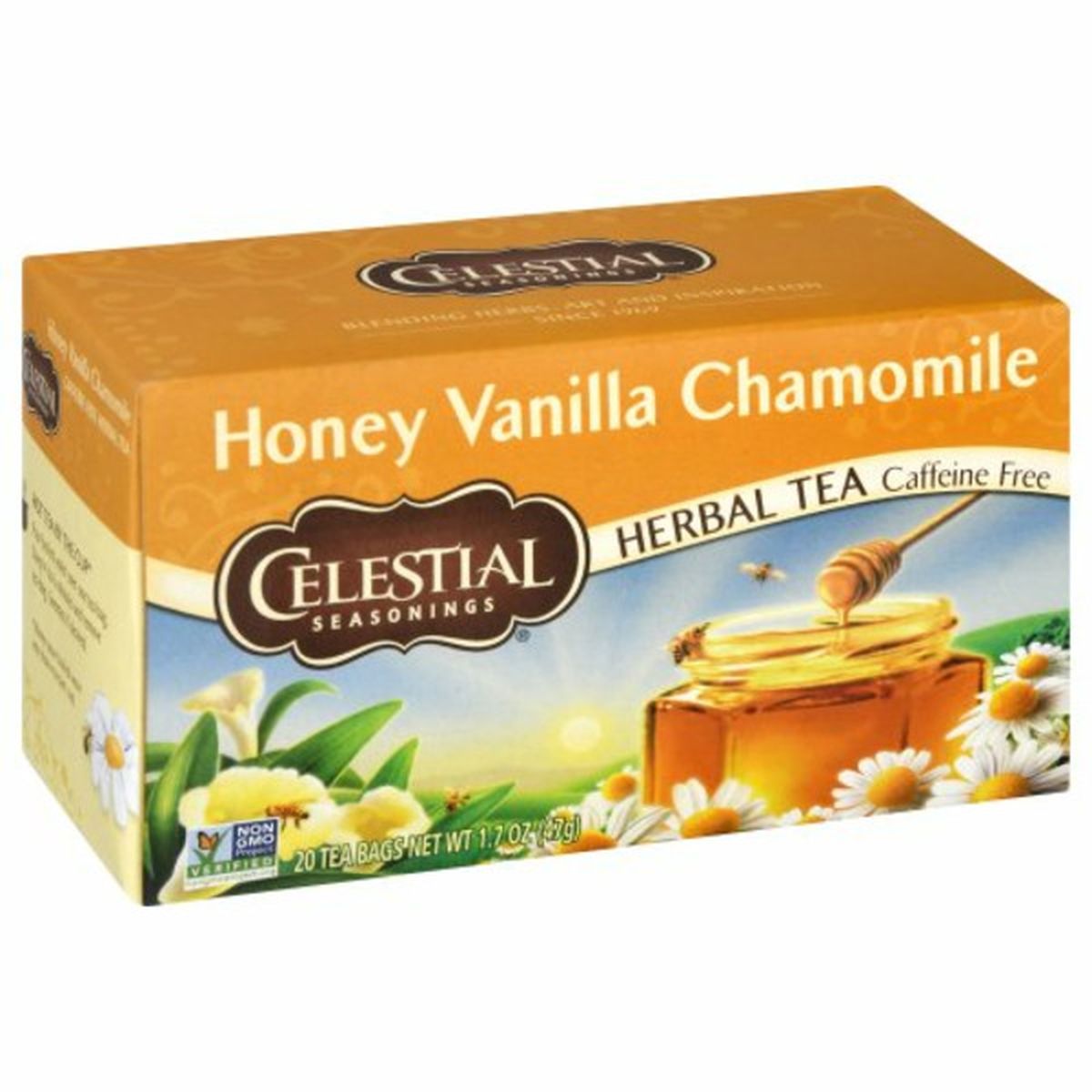 Calories in Celestial Seasonings Herbal Tea, Caffeine Free, Honey Vanilla Chamomile, Tea Bags