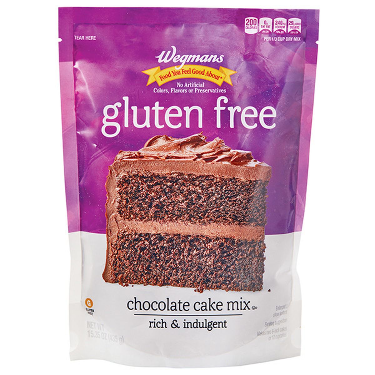 Calories in Wegmans Gluten Free Chocolate Cake Mix