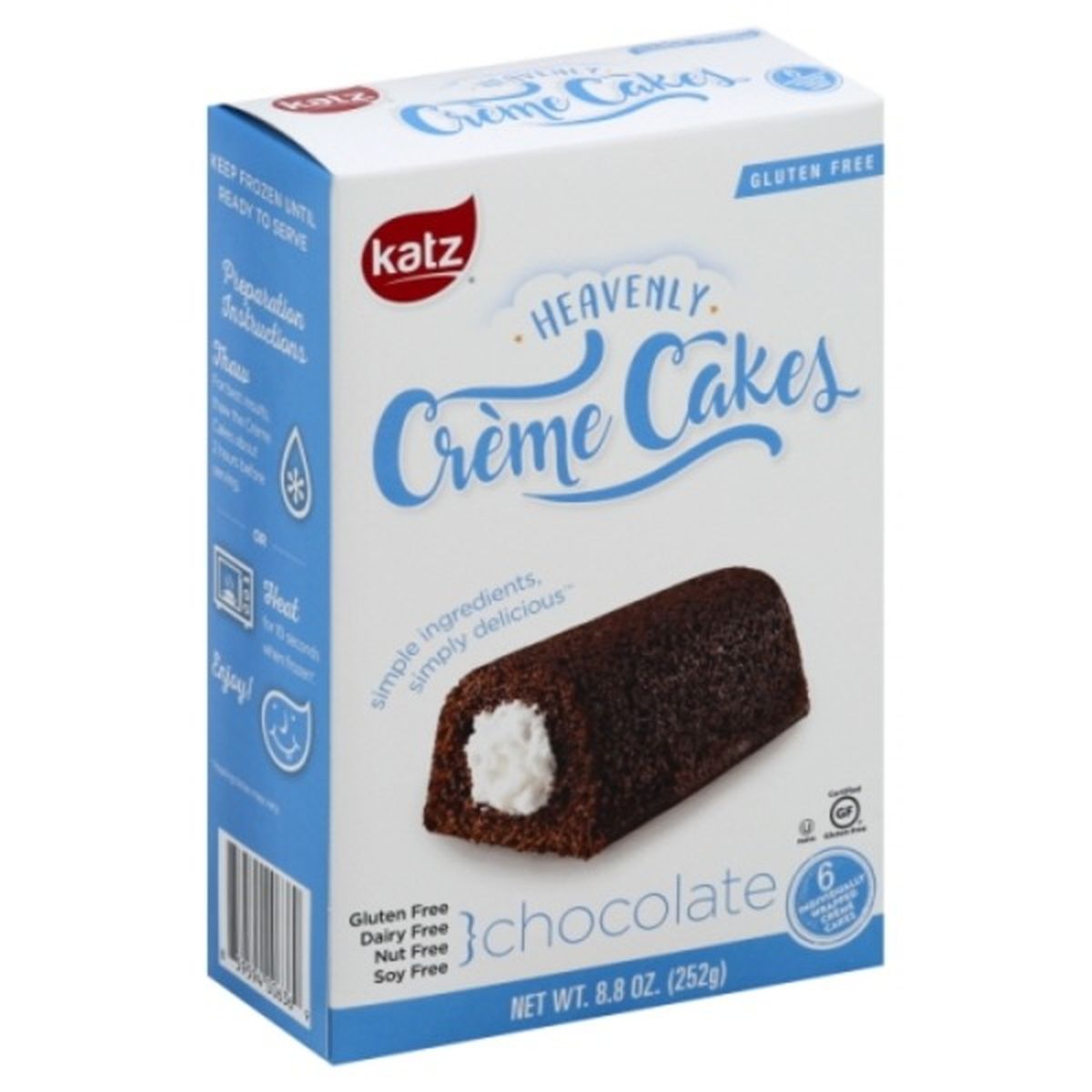 Calories in Katz Creme Cakes, Heavenly, Chocolate