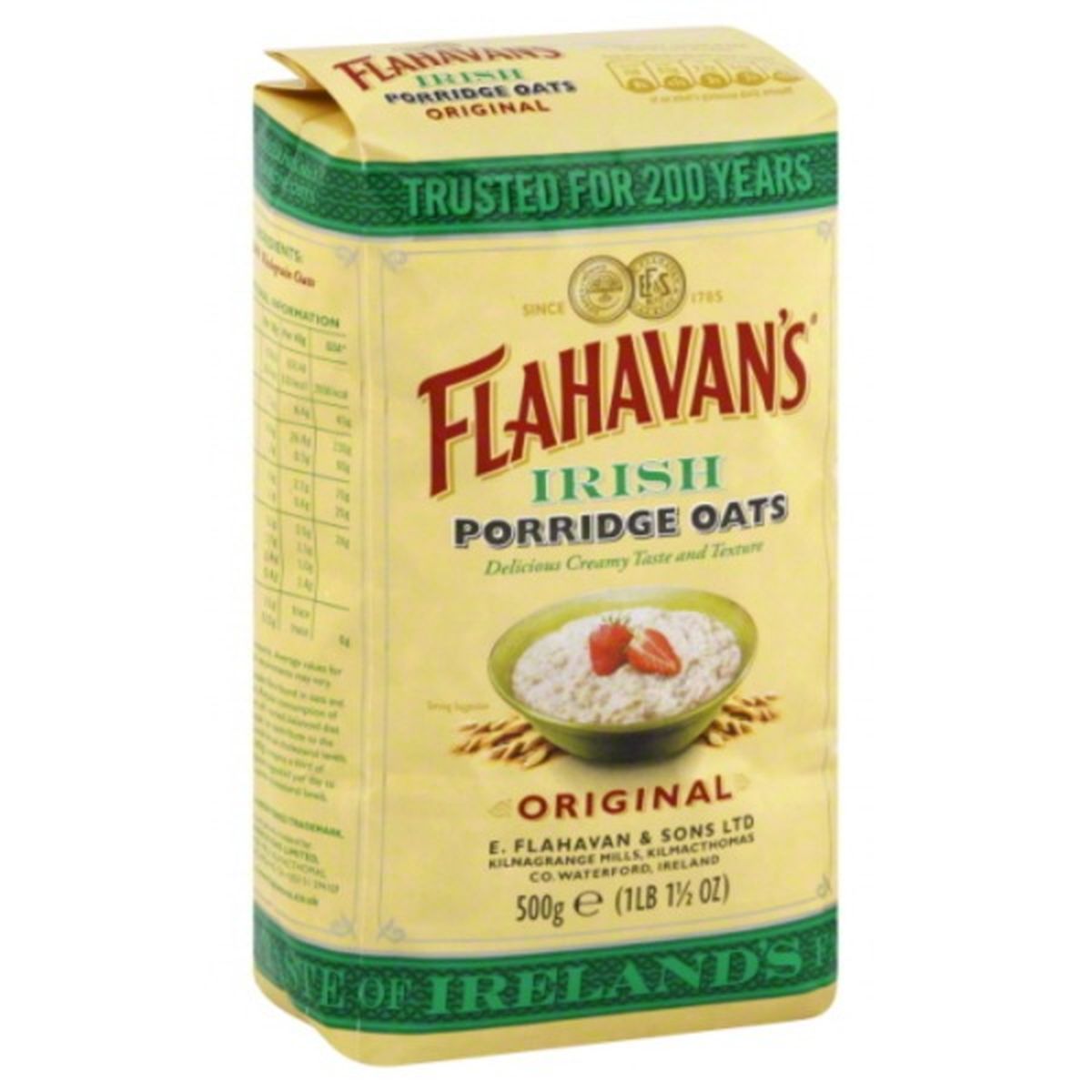Calories in Flahavan's Oats, Porridge, Irish, Original