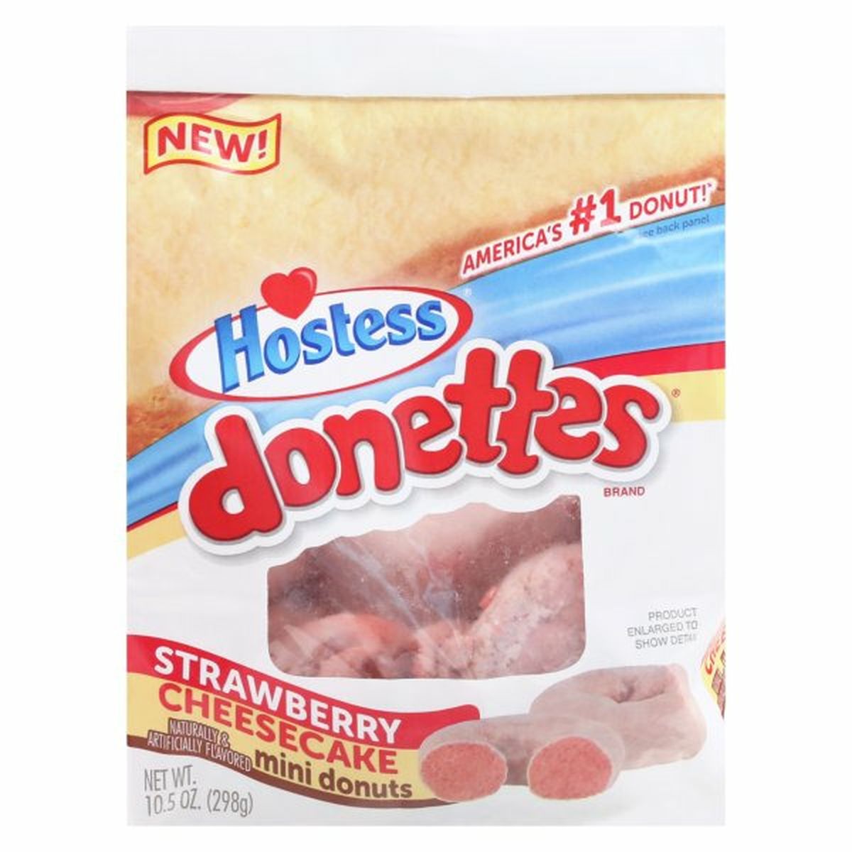 Calories in Hostess Donettes Donuts, Strawberry Cheesecake, Mini