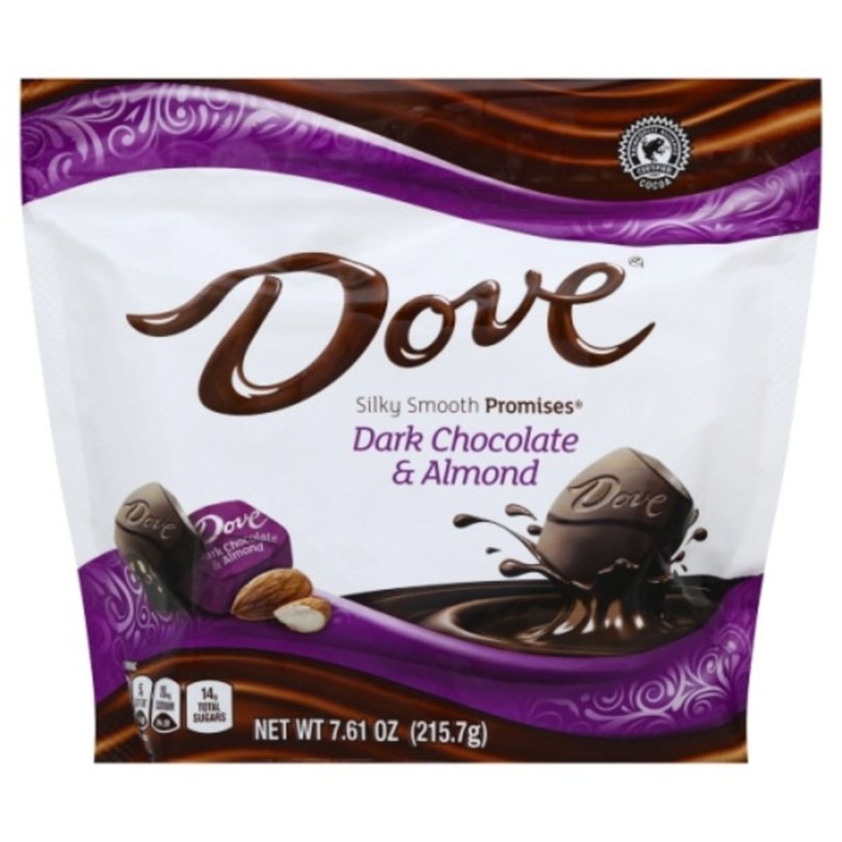 Calories in Dove Promises Dark Chocolate, & Almond