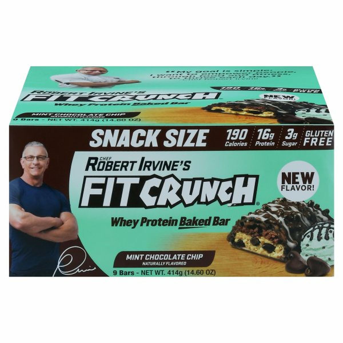 Calories in Fit Crunch Protein Bar, Mint Chocolate Chip, Snack Size