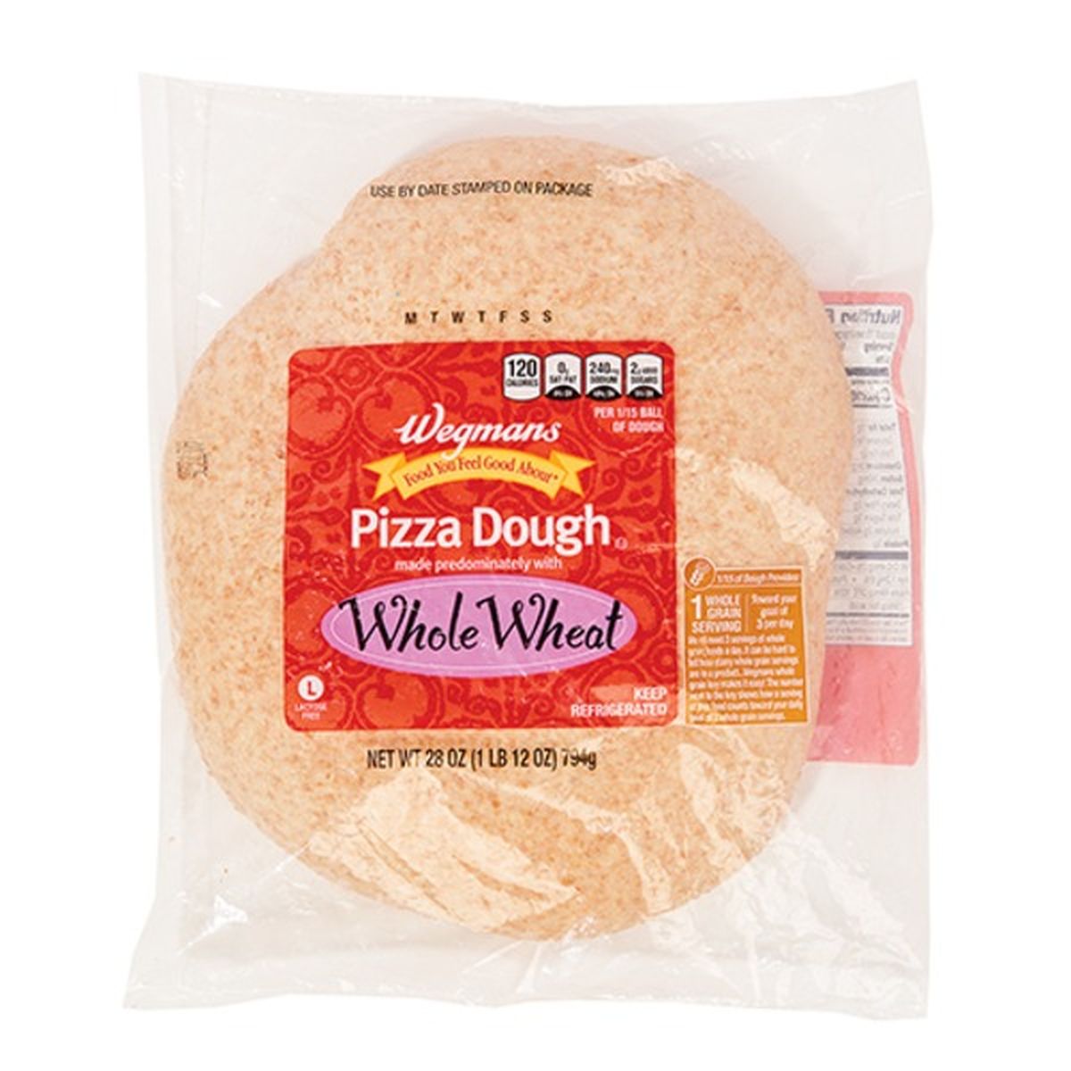 Calories in Wegmans Pizza Dough made predominately with Whole Wheat