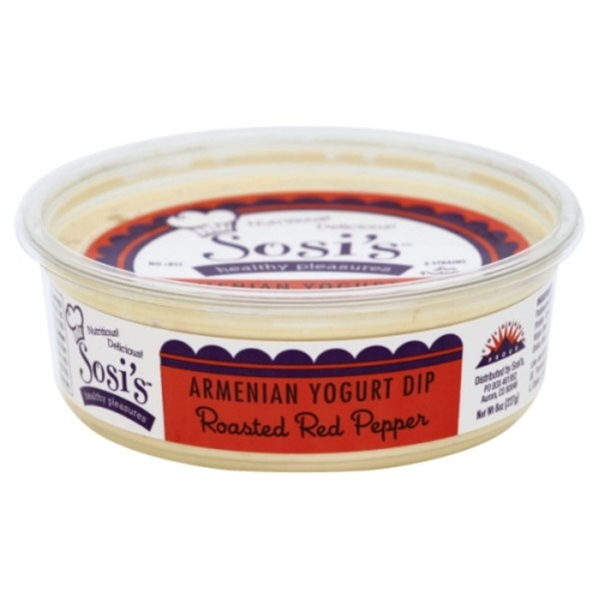 Calories in Sosi's Healthy Pleasures Yogurt Dip, Armenian, Roasted Red Pepper