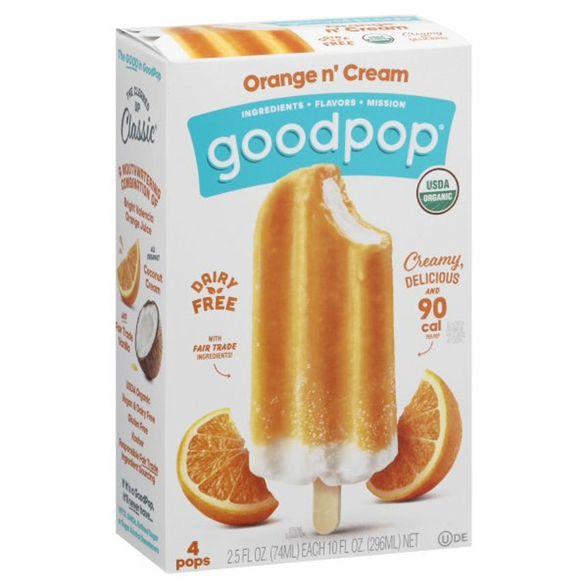 Calories in GoodPop Pops, Orange N' Cream