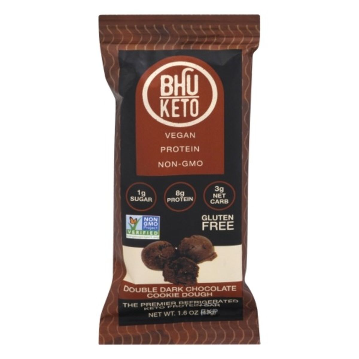Calories in BHU Foods Protein Bar, Keto, Double Dark Chocolate Cookie Dough