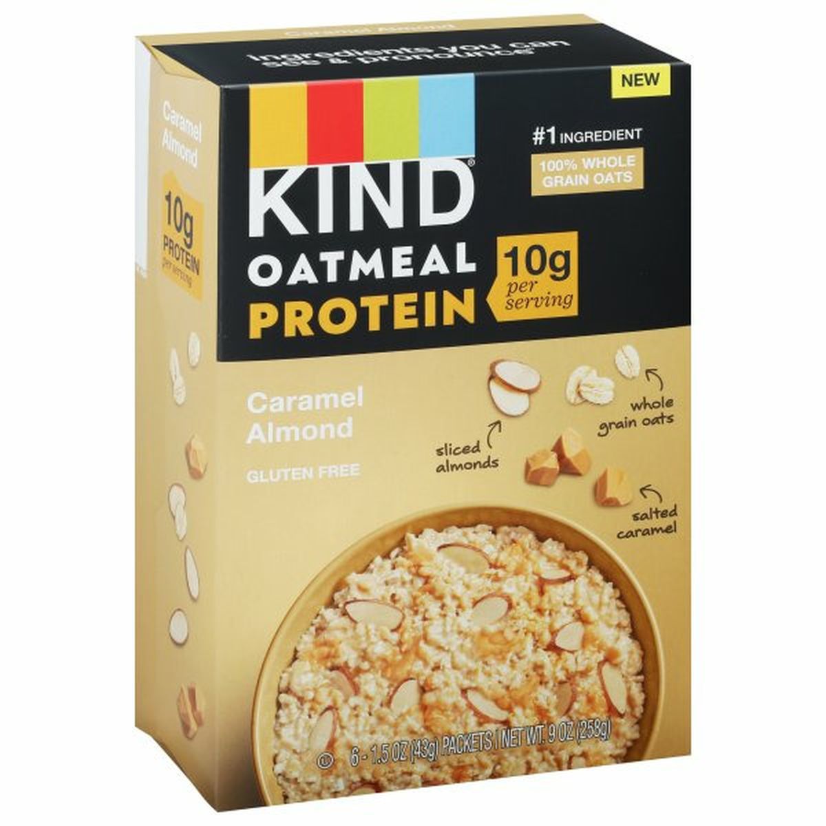 Calories in KIND Oatmeal, Caramel Almond, Protein