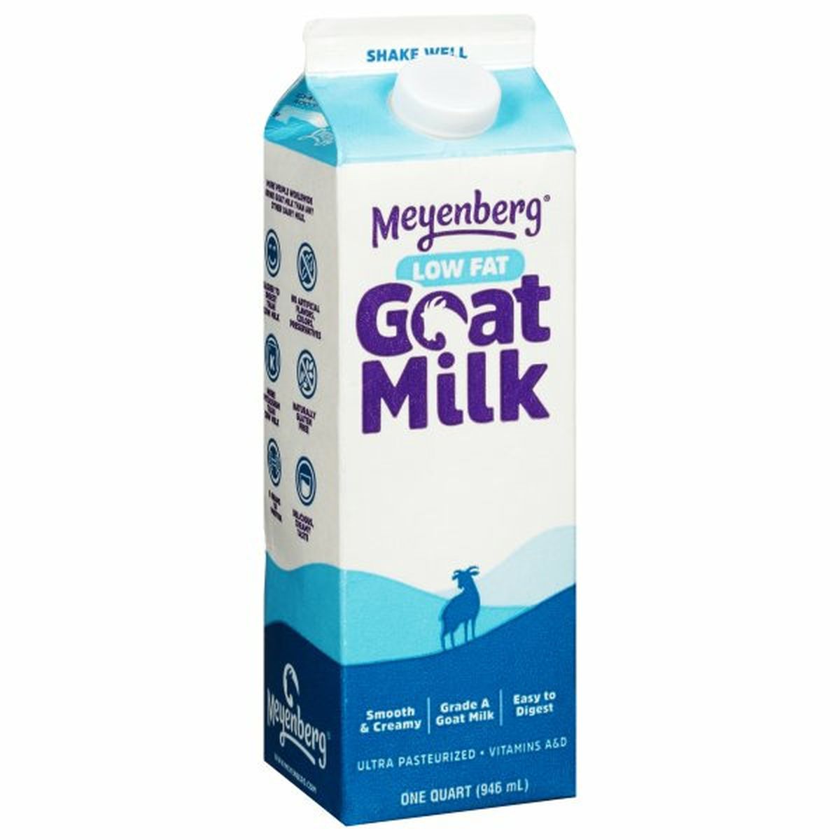 Calories in Meyenberg Goat Milk, Low Fat
