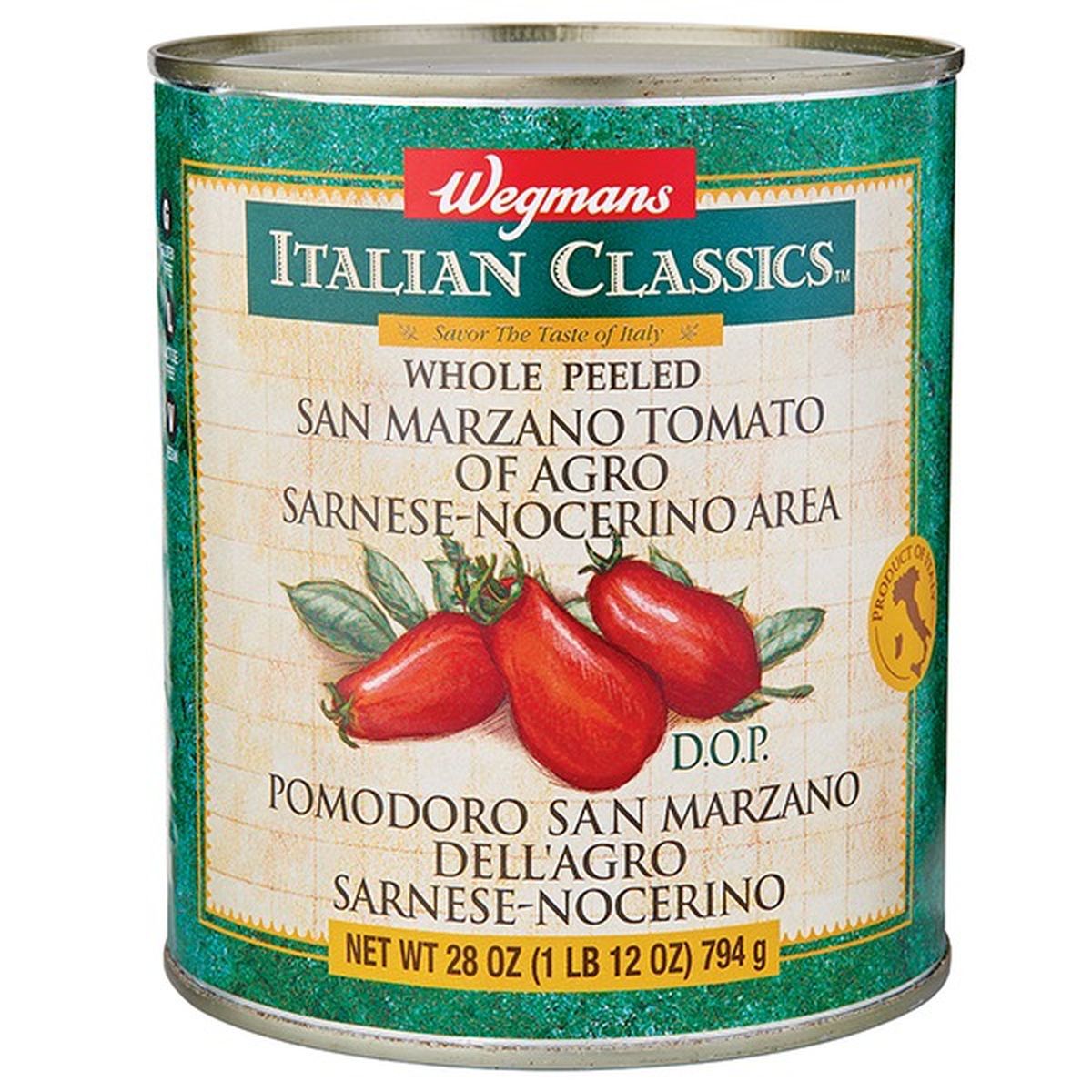 Calories in Wegmans Italian Classics Whole San Marzano Tomatoes