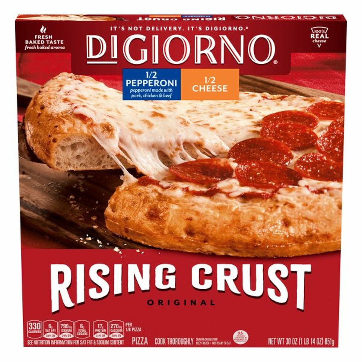 Calories in DiGiorno Pizza, Rising Crust, Original, Pepperoni/Cheese