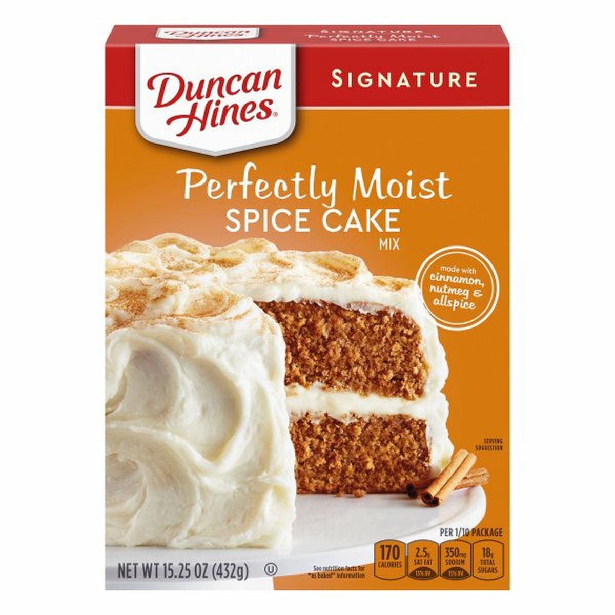 Calories in Duncan Hines Signature Cake Mix, Spice Cake, Perfectly Moist