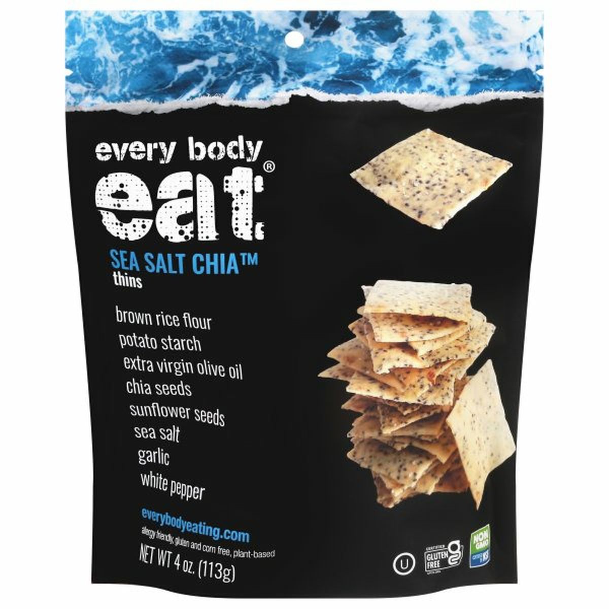 Calories in Every Body Eat Thins, Sea Salt Chia