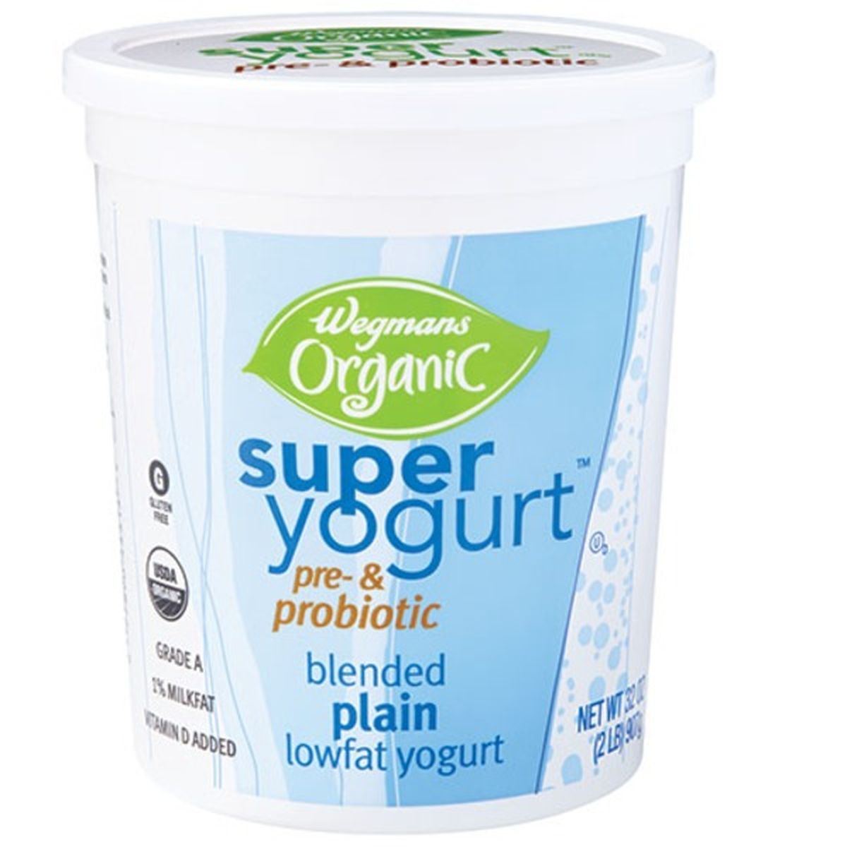 Calories in Wegmans Organic Super Yogurt Lowfat Plain Super Yogurt